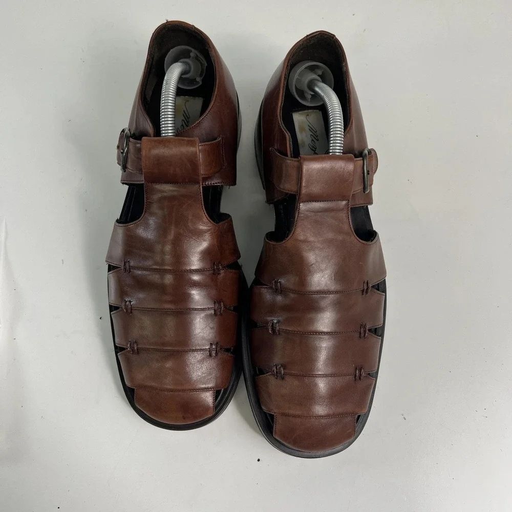 Mezlan Shoes Mens Size 10 M Brown Leather Diablo Fisherman Sandals Buckle